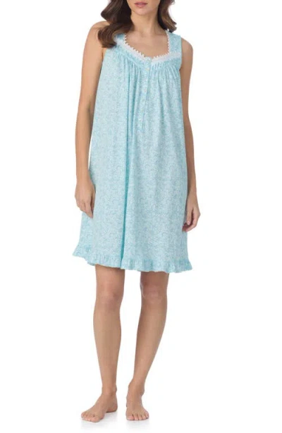 Eileen West Cotton Short Nightgown In Blue