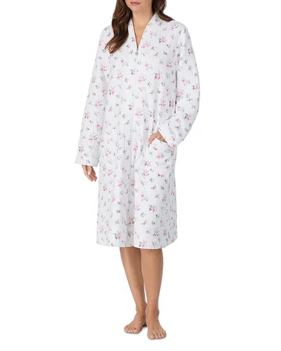 Eileen West Diamond Jacquard Quilt Zip Front Robe In White