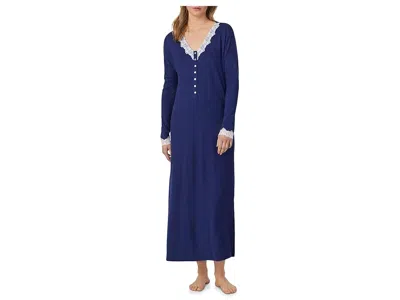 Eileen West Dream Sweater Knit Long Lounger Gown In Blue