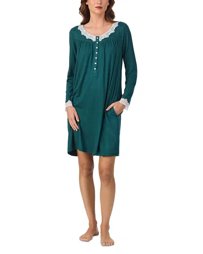 Eileen West Dream Sweater Knit Short Nightgown In Green