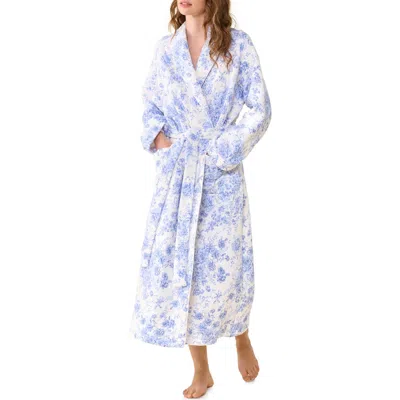Eileen West Floral Ballet Wrap Robe In Black