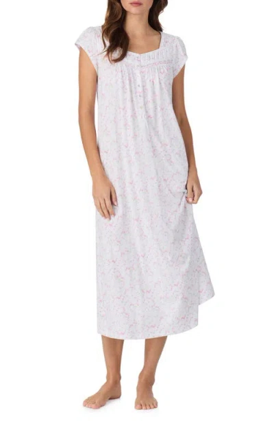 Eileen West Floral Cap Sleeve Cotton Nightgown In Multi