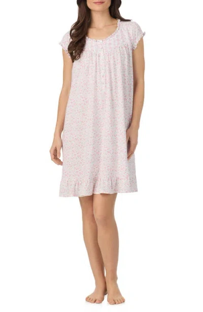 Eileen West Floral Cap Sleeve Short Cotton Jersey Nightgown