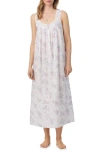 Eileen West Floral Cotton Ballet Nightgown In Gray