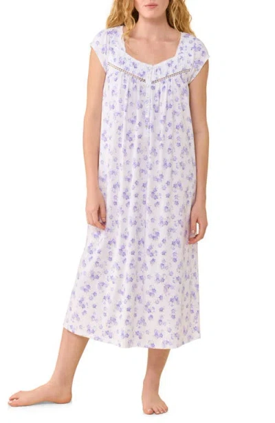 Eileen West Floral Cotton Lawn Long Nightgown In Multi