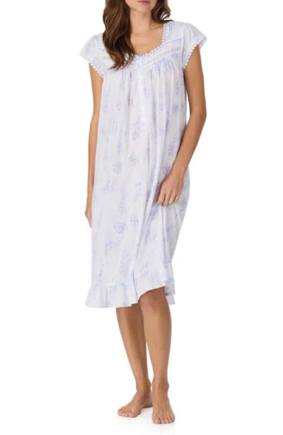 Eileen West Floral Cotton Waltz Nightgown In Purple