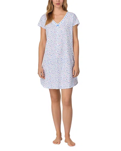 EILEEN WEST FLORAL DAINTY CAP SHORT NIGHTSHIRT