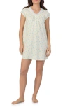 Eileen West Floral Print Cap Sleeve Cotton Jersey Nightshirt