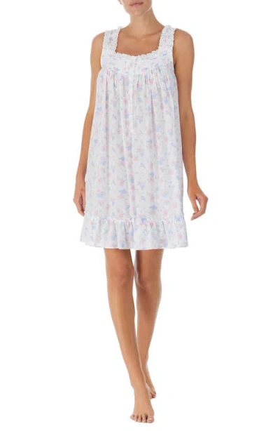 Eileen West Floral Print Cotton Lawn Chemise In White