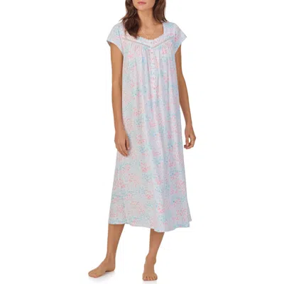 Eileen West Floral Print Cotton Nightgown In Multi Floral
