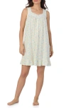Eileen West Floral Print Sleeveless Cotton Jersey Short Nightgown