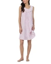 EILEEN WEST FLORAL PRINT SLEEVELESS COTTON NIGHTGOWN