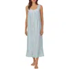 Eileen West Floral Sleeveless Cotton Ballet Nightgown In Aqua/prt