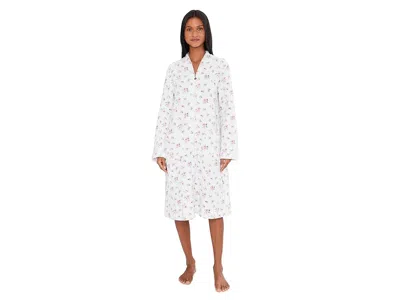 Eileen West Jacquard Quilt Long Sleeve Zip Robe