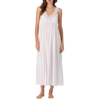 Eileen West Lace Trim Ballet Cotton Blend Nightgown In Pink
