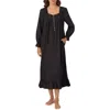 Eileen West Lace Trim Ballet Nightgown In Black