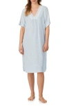 Eileen West Lace Trim Pajama Caftan In Blue