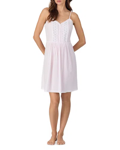 Eileen West Lawn Strappy Chemise In Pink