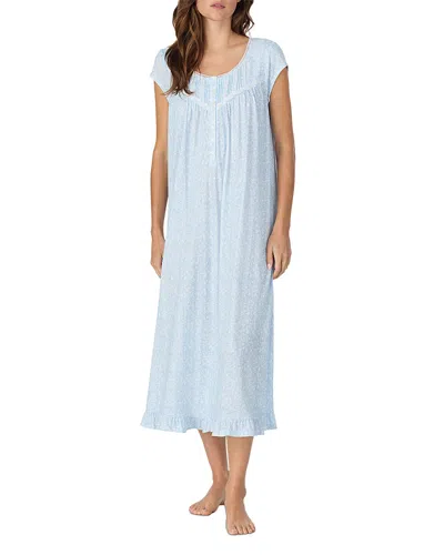 Eileen West Long Jersey Nightgown In Blue