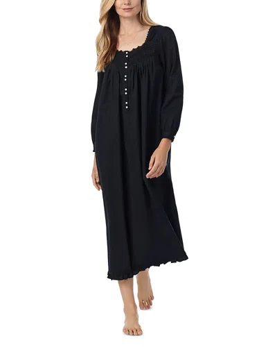 Eileen West Long Sleeve Cotton Ballet Nightgown In Black