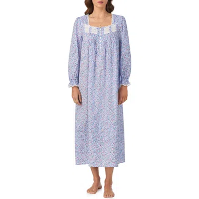 Eileen West Long Sleeve Cotton Ballet Nightgown In Blue