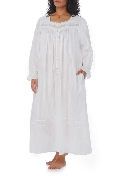 Eileen West Long Sleeve Cotton Ballet Nightgown In White