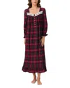 Eileen West Long Sleeve Cotton Flannel Ballet Nightgown In Green