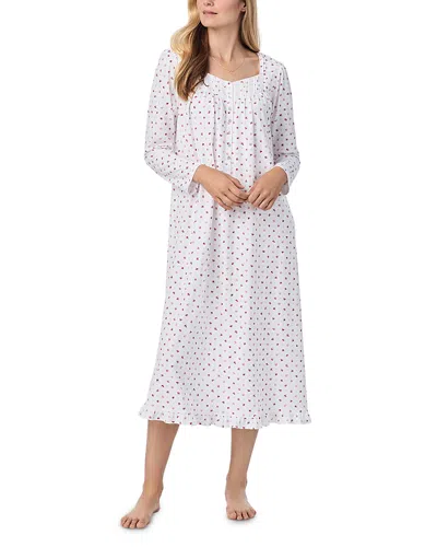 Eileen West Long Sleeve Cotton Knit Nightgown In Floral Print