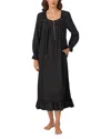 Eileen West Long Sleeve Cotton Lawn Ballet Nightgown In Black