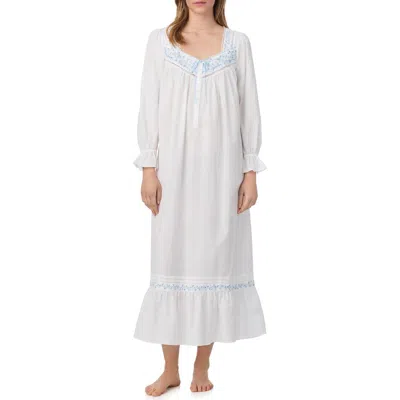 Eileen West Long Sleeve Cotton Lawn Ballet Nightgown In White