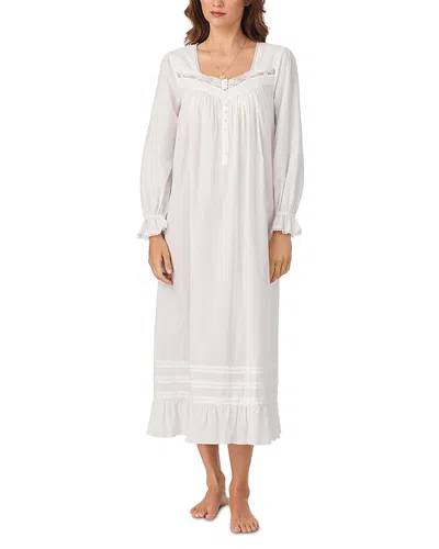 Eileen West Long Sleeve Cotton Lawn Ballet Nightgown In White