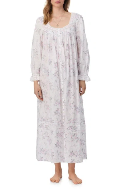 Eileen West Long Sleeve Cotton Lawn Nightgown In White