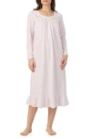 Eileen West Long Sleeve Cotton Nightgown In Pink