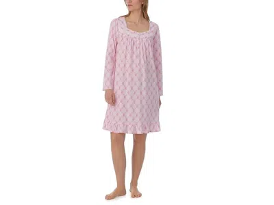 Eileen West Pajama Womens Rose Floral Cotton Knit Long Sleeve Ddr540 In Red