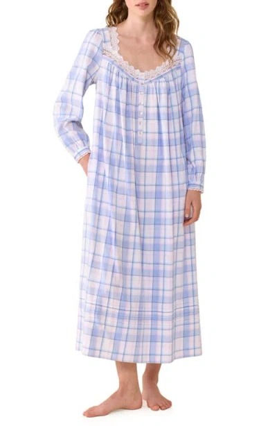 Eileen West Pintuck Cotton Ballet Nightgown In Blue