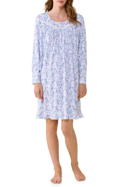 Eileen West Print Long Sleeve Cotton Nightgown In Multi