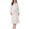 Eileen West Women's Long Sleeve Diamond Quilt Ballet Wrap Robe In Pink