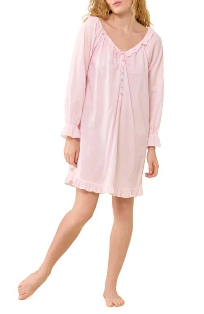 Eileen West Ruffle Cotton Nightgown In Pink