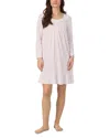 Eileen West Long Sleeve Short Cotton Nightgown In Pink