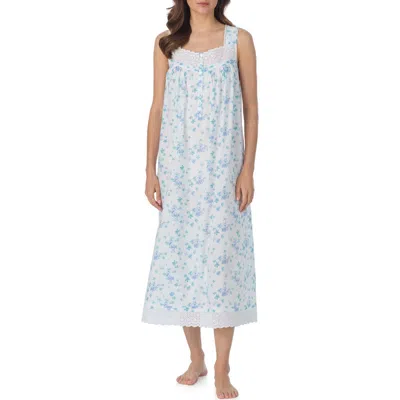 Eileen West Sleeveless Cotton Ballet Nightgown In Blue