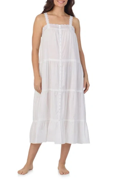 Eileen West Sleeveless Cotton Lawn Ballet Nightgown In White