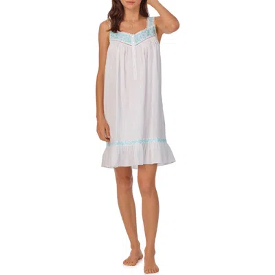 Eileen West Sleeveless Cotton Lawn Short Chemise In White