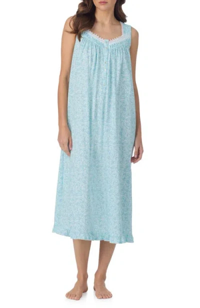 Eileen West Sleeveless Cotton Nightgown In Blue