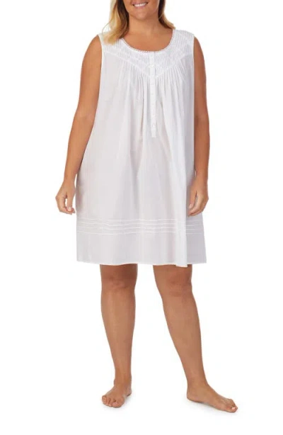 Eileen West Sleeveless Cotton Short Nightgown In White