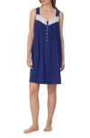 Eileen West Sleeveless Jersey Chemise Nightgown In Navy