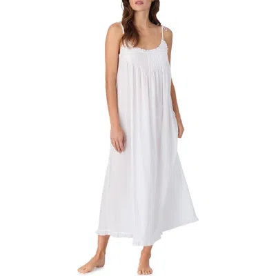 Eileen West Sleeveless Ruffle Trim Ballet Nightgown In White