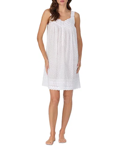 Eileen West Sleeveless Swiss Dot Chemise - Exclusive In White