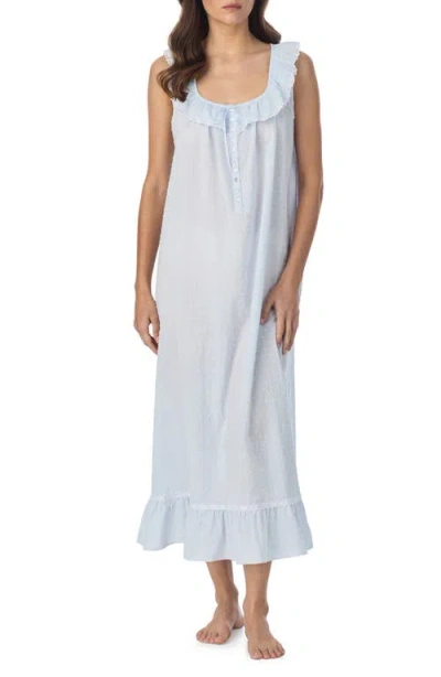 Eileen West Sleeveless Swiss Dot Cotton Ballet Nightgown In White