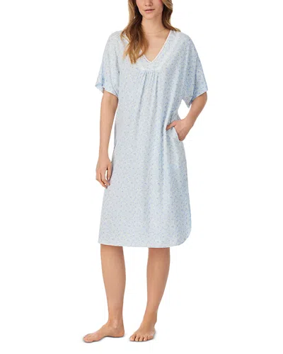 Eileen West Striped Caftan Nightgown In Blue