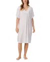Eileen West Striped Caftan Nightgown In White